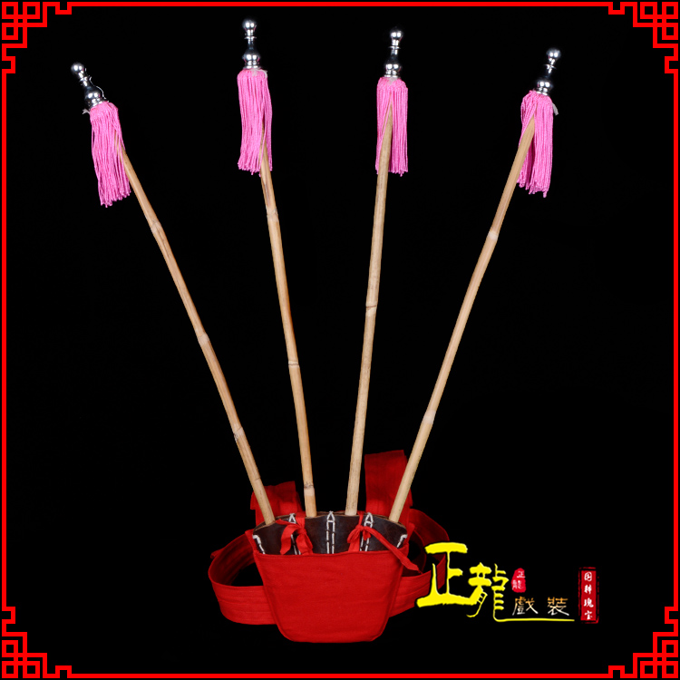 红安戏装戏曲用品靠旗男女大靠 靠板 正宗牛皮旗杆旗架