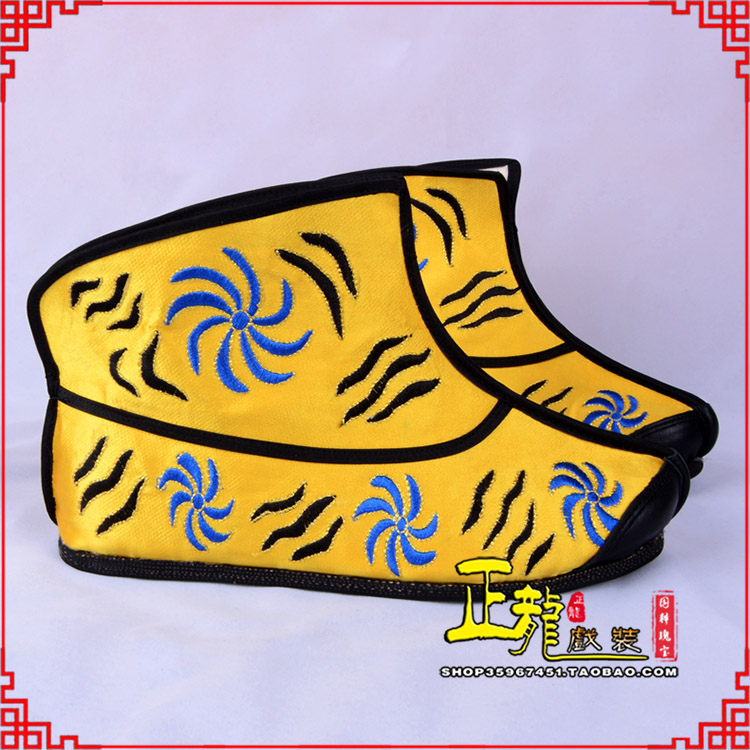 红安.美猴王靴子虎纹靴金黄快靴 猴鞋