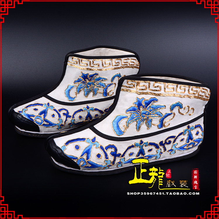 红安三岔口武生薄底 手绣绣花快靴