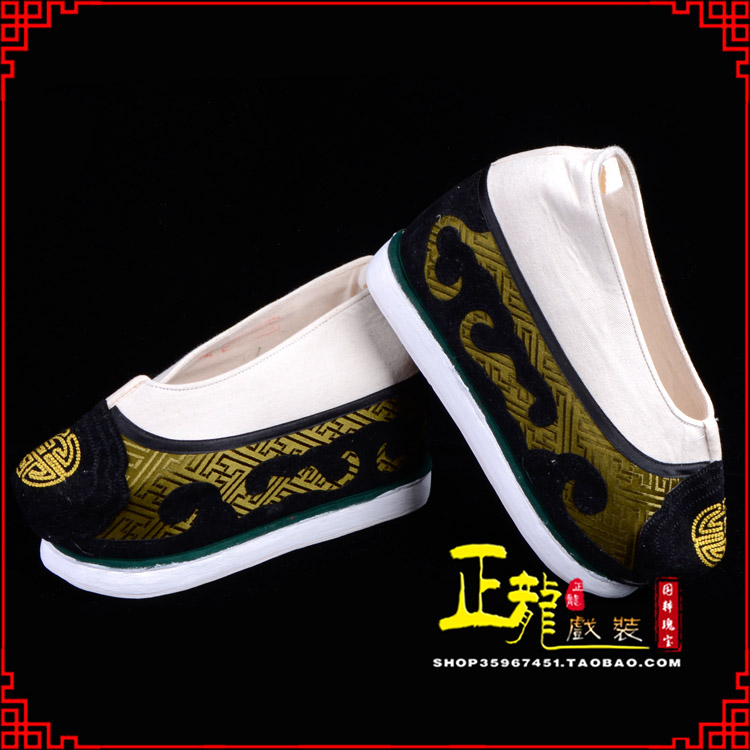 红安戏鞋方口鞋老生鞋老旦鞋三义斋纸底内高福字履