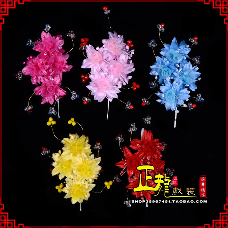 红安戏剧包头用品小姐鬓花头饰头花 太阳珠花